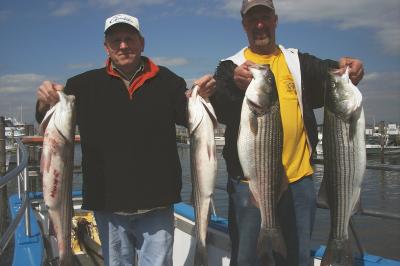 Bill Yurkovitch/Mitch Jevic/Hillsoboro N.J. with some of thier limit catch.